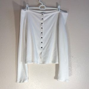 GUESS over the shoulder white top